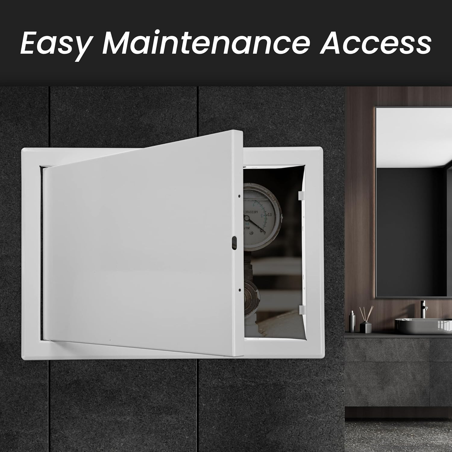 10×20 Inch Access Panel for Drywall – White Steel Cover with Latch