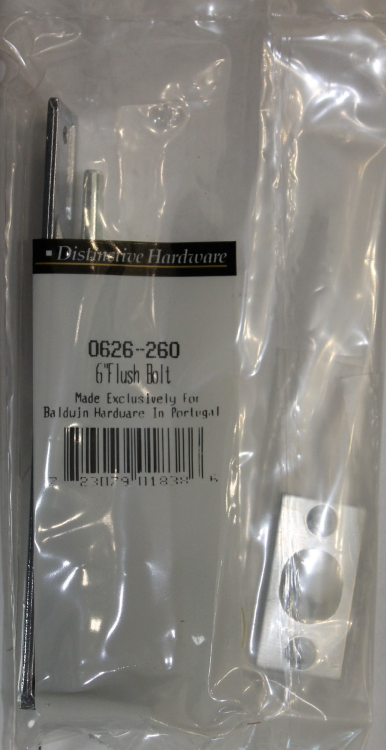 Baldwin “Baldwin Hardware” 0626-260 Door Flush Bolt 6″ – Polished Chrome- NEW!!!