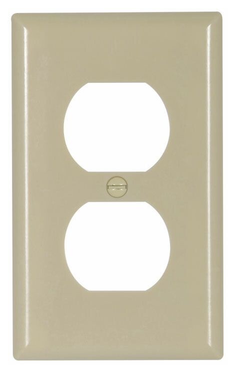 EATON 2132V-BOX, Wallplate, Ivory, Thermoset, 1-Gang, Duplex Receptacle, 1pc