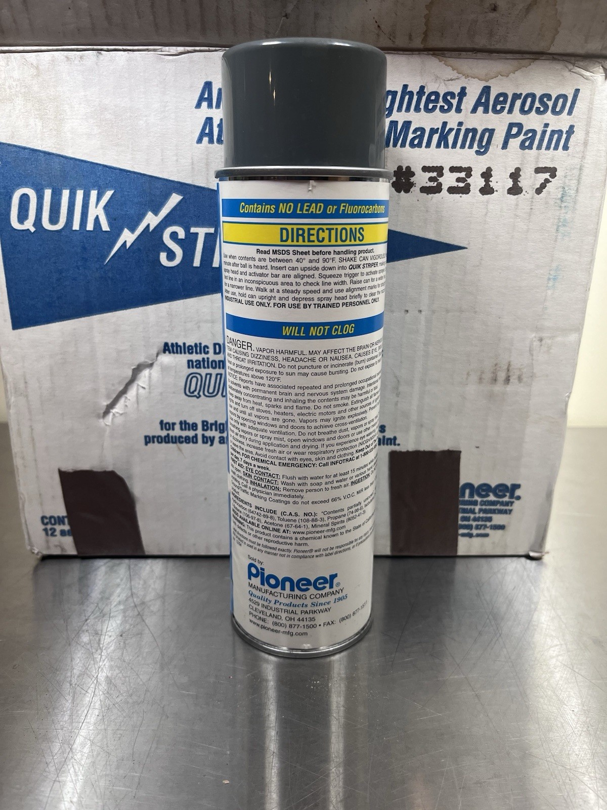 GRAY Quik Stripe Field Marking Spray Paint Case (12 Cans) 18 Oz Paint Striping