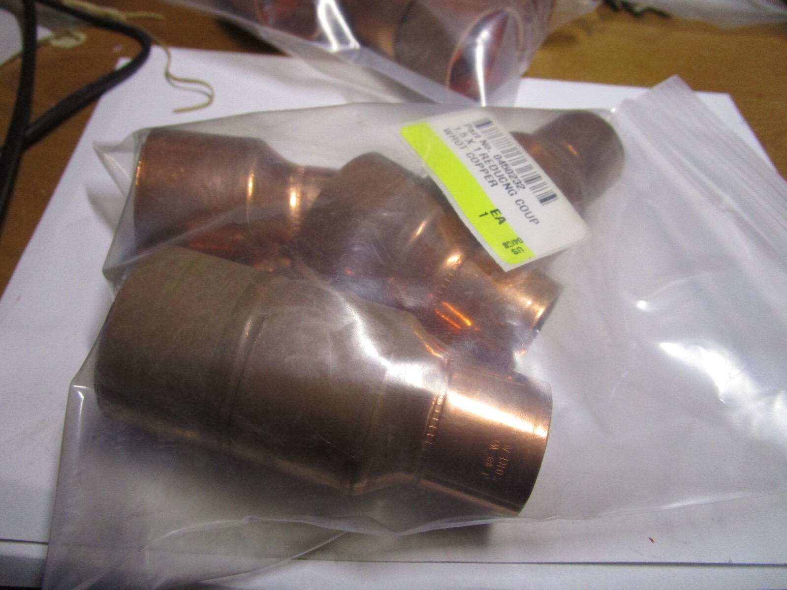 1-1/2″ C x 1″ C Wrot Copper Reducer Coupling With Stop QTY 5