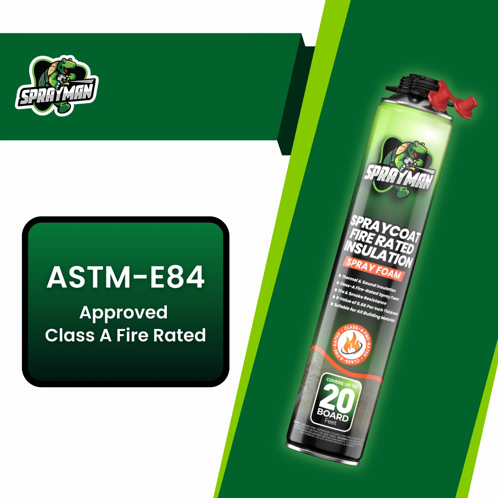 Sprayman Spraycoat Fire Rated Closed Cell Insulation Foam Kit 27.1oz 6 Pack