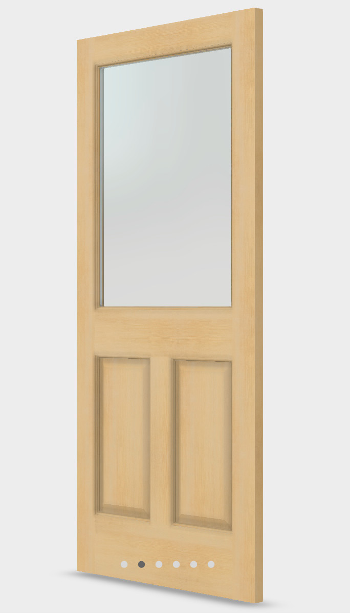 Exterior Hemlock Solid Stain Grade French Doors 1 Lite/Vertical 2 Raised Panels