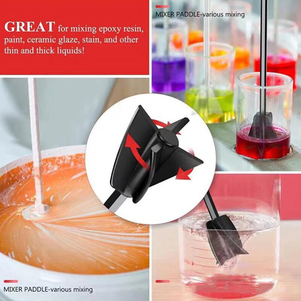 Epoxy Mixer Paint Drill Attachment Paddle Consistency Liquids Resin Head Stirrer