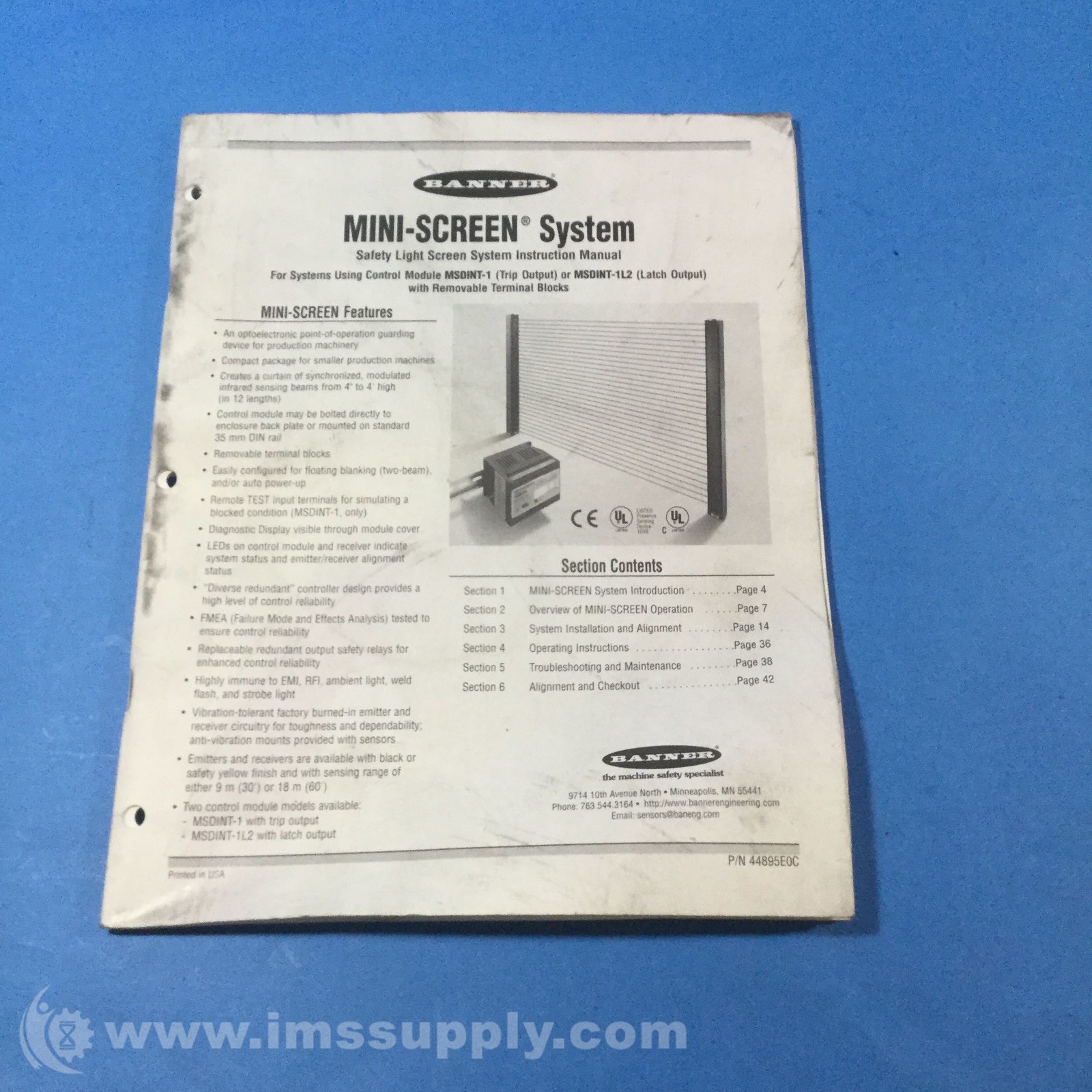 Banner 44895E0C Instruction Manual USIP