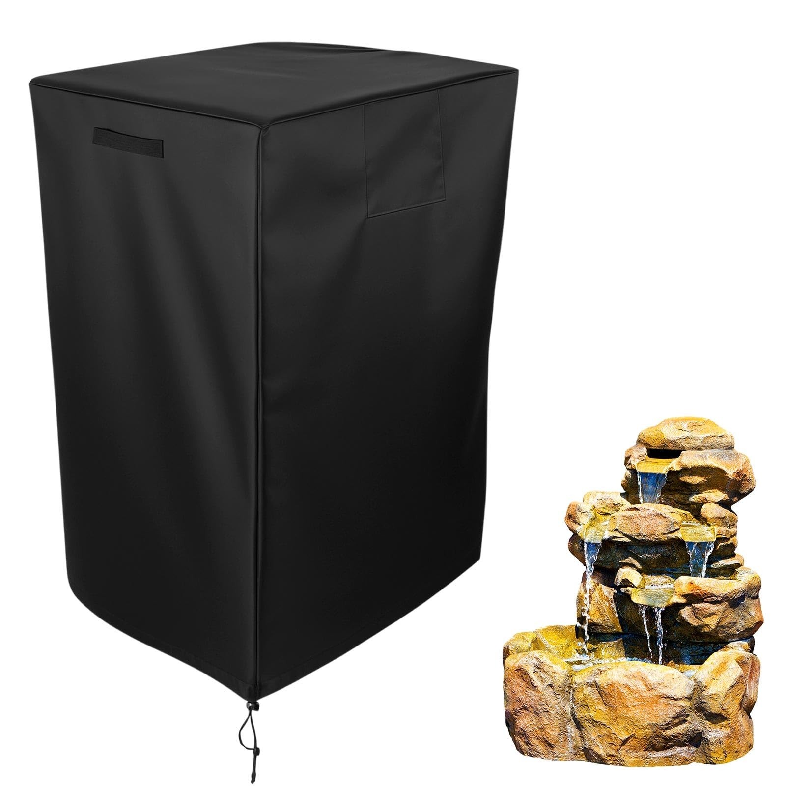 Outdoor Fountain Cover, 33×18.5×18.5in Heavy Duty Waterproof Winter Garden St…
