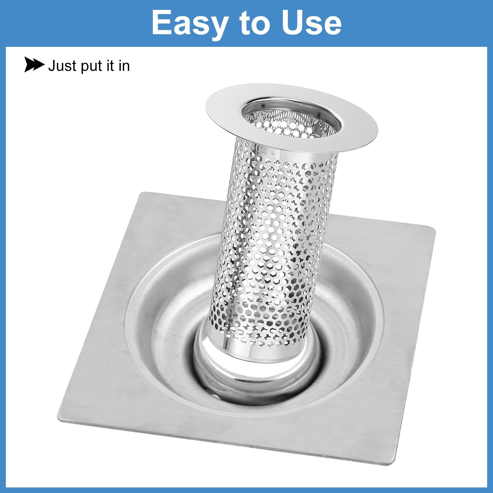 uxcell 3 Pack Shower Drain Strainer, 3.2″ x 2.2″ 304 Stainless x