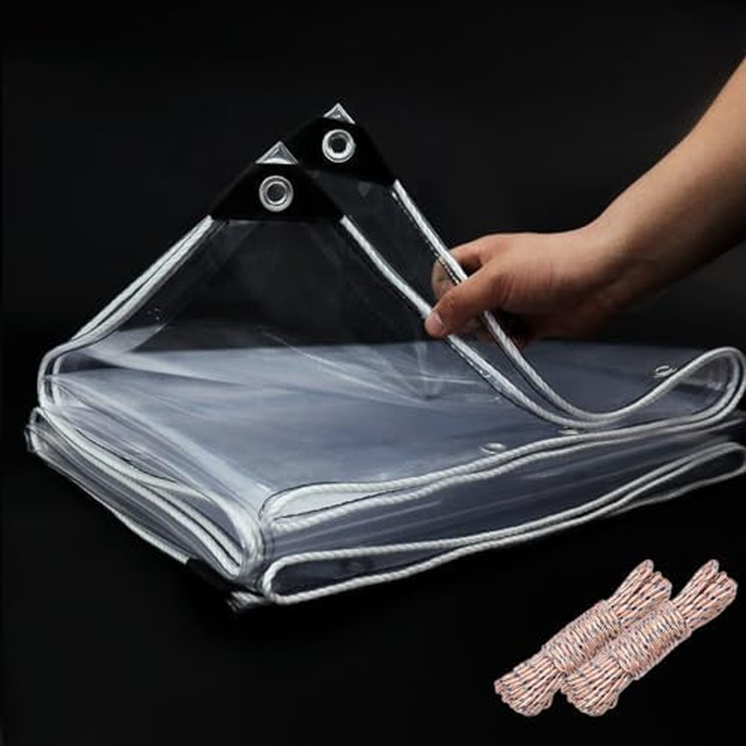 3’x6′ 20 Mil Heavy Duty Clear Vinyl PVC Tarp,UV Resistant Glass Tarps Transpa…