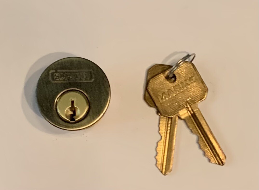 Marks 15/16” Mortise Cylinder Antique Brass 2 Keys FREE SHIPPING! Made In USA!