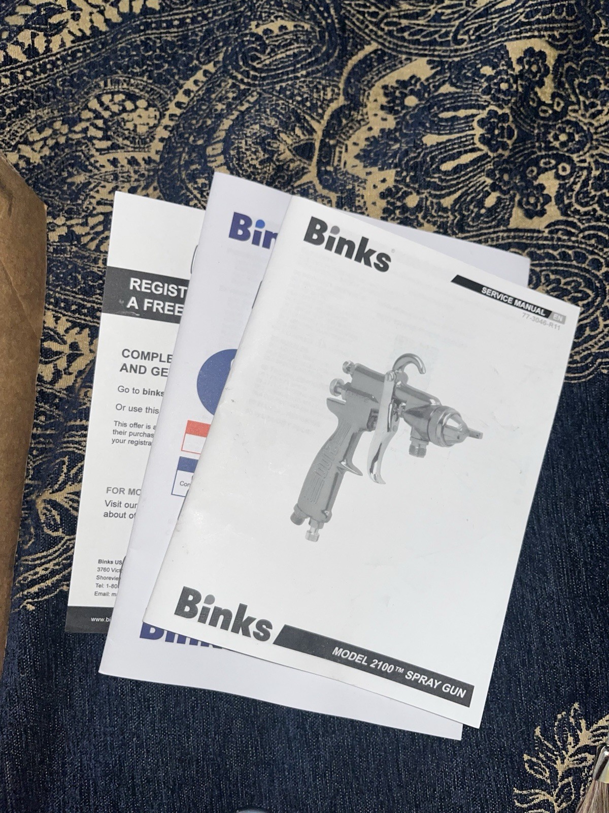 Binks 2100 Pressure/Syphon Feed Conventional Spray Gun 66SS/66SD