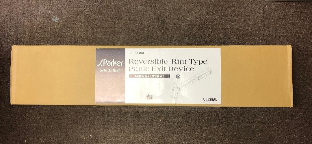 S. PARKER REVERSIBLE RIM TYPE PANIC EXIT DEVICE #UL525AL – 25″-36″