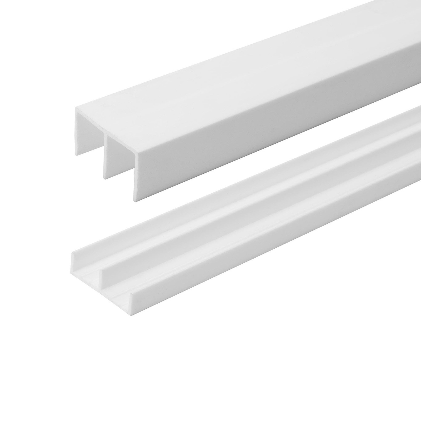 1/2″ Panel Sliding Door Track – 48″ White Plastic Upper & Lower Set, USA Made…