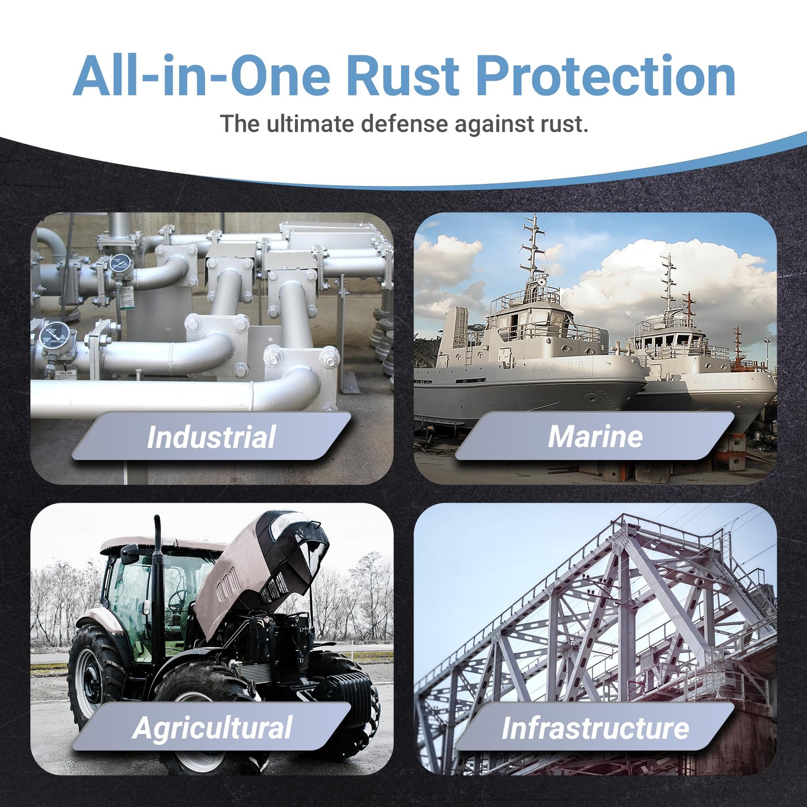 Rust Bullet Industrial Metal Gray 1 Quart Rust Preventive Coating Industrial Mar