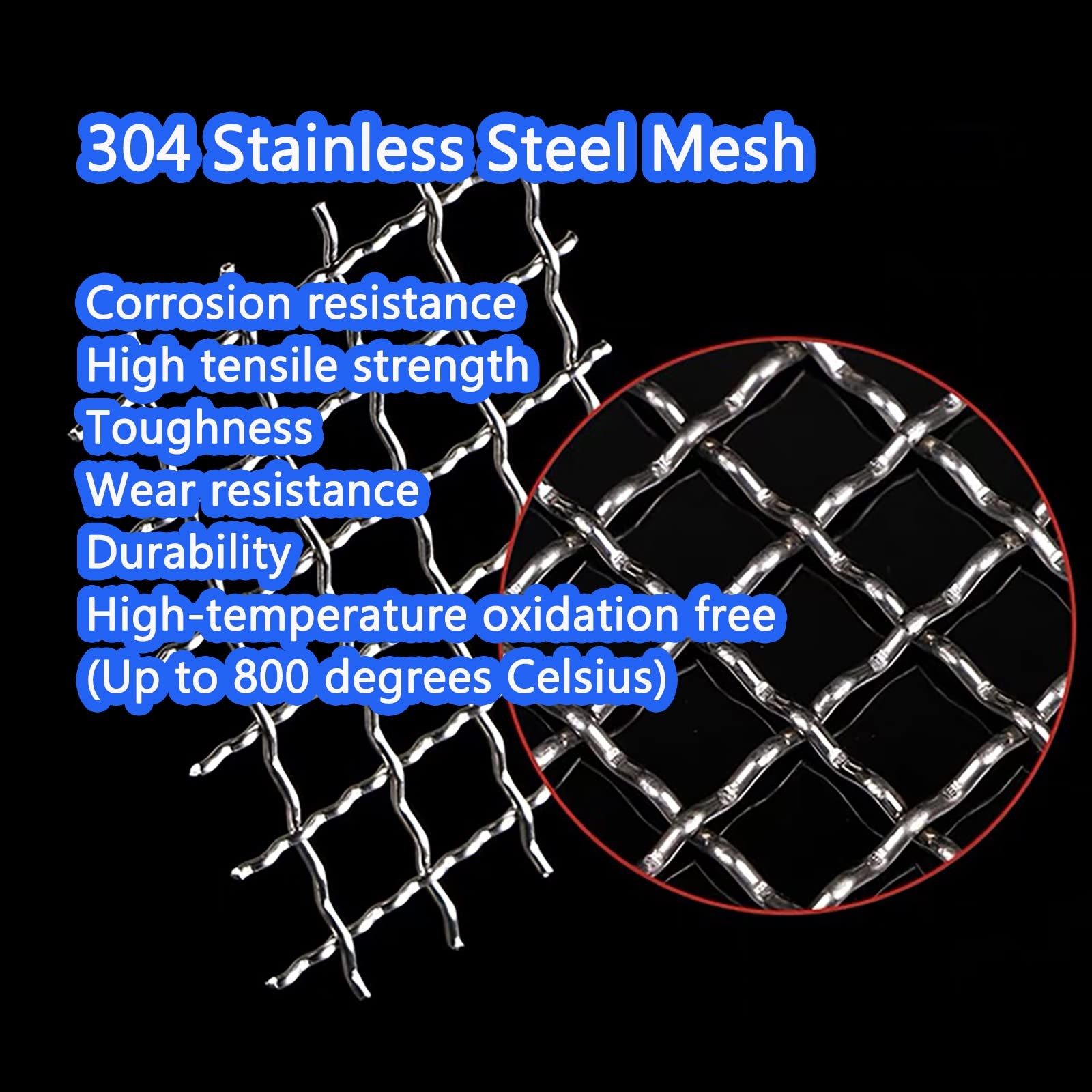 4 Pcs Stainless Steel Woven Wire Mesh 5 11”X14” 5Mesh, Silver