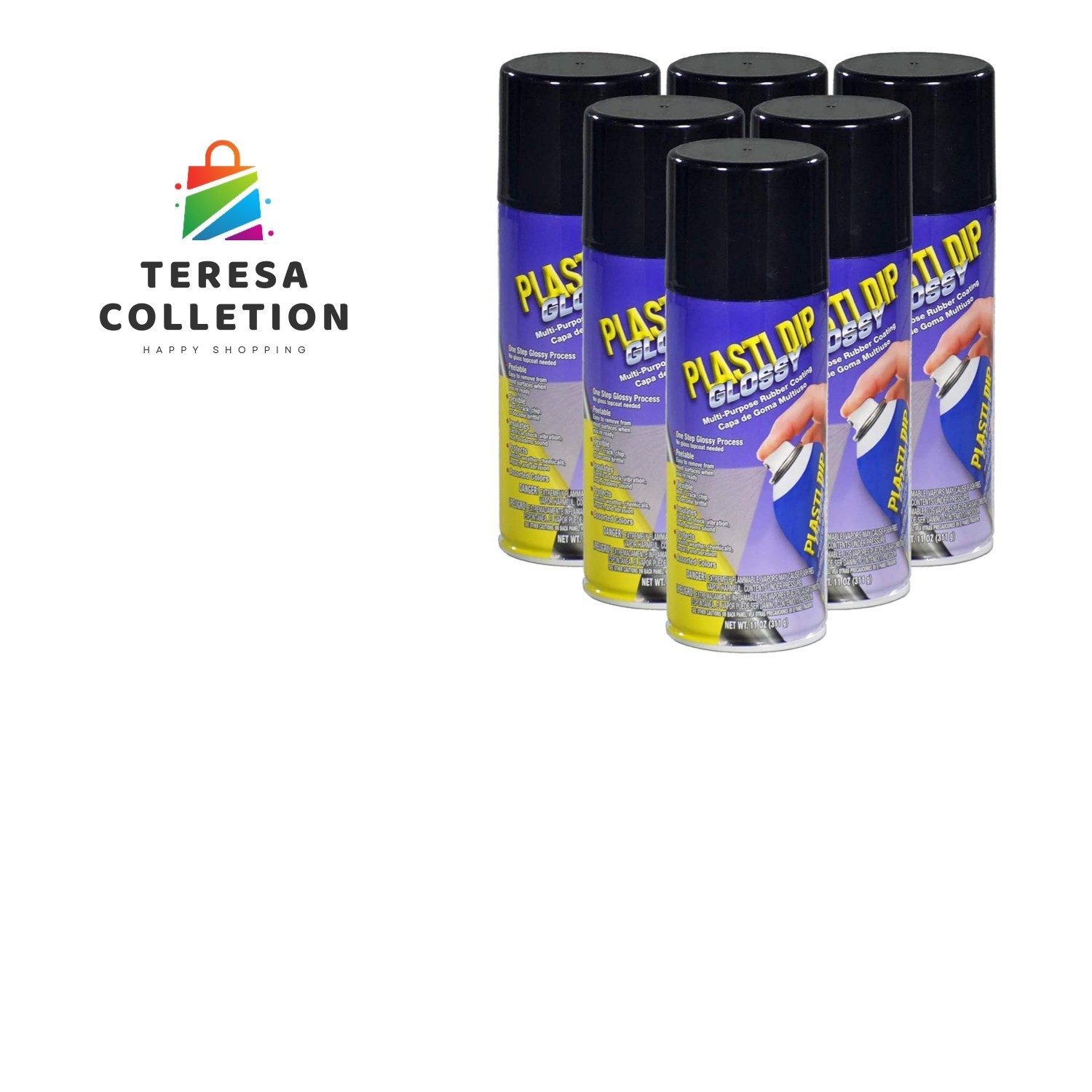 Multi-Purpose Black Spray Paint – 11oz 6 Pack, Flexible & Strong Protection