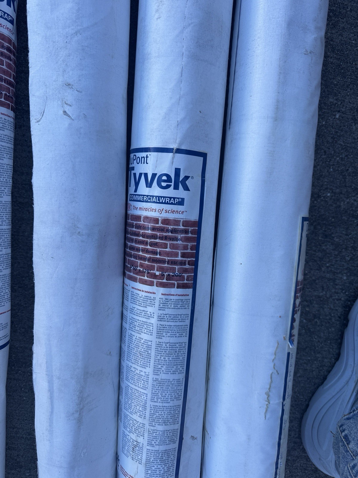 Tyvek Commercial Grade Wrap D 10 ft. W x 125 ft. L Can use as House Wrap
