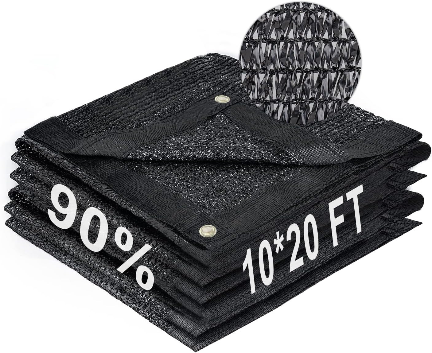 LOVE STORY 10X20Ft 90% Black Garden Shade Cloth, Sun Shade Cover Net Mesh Tarp