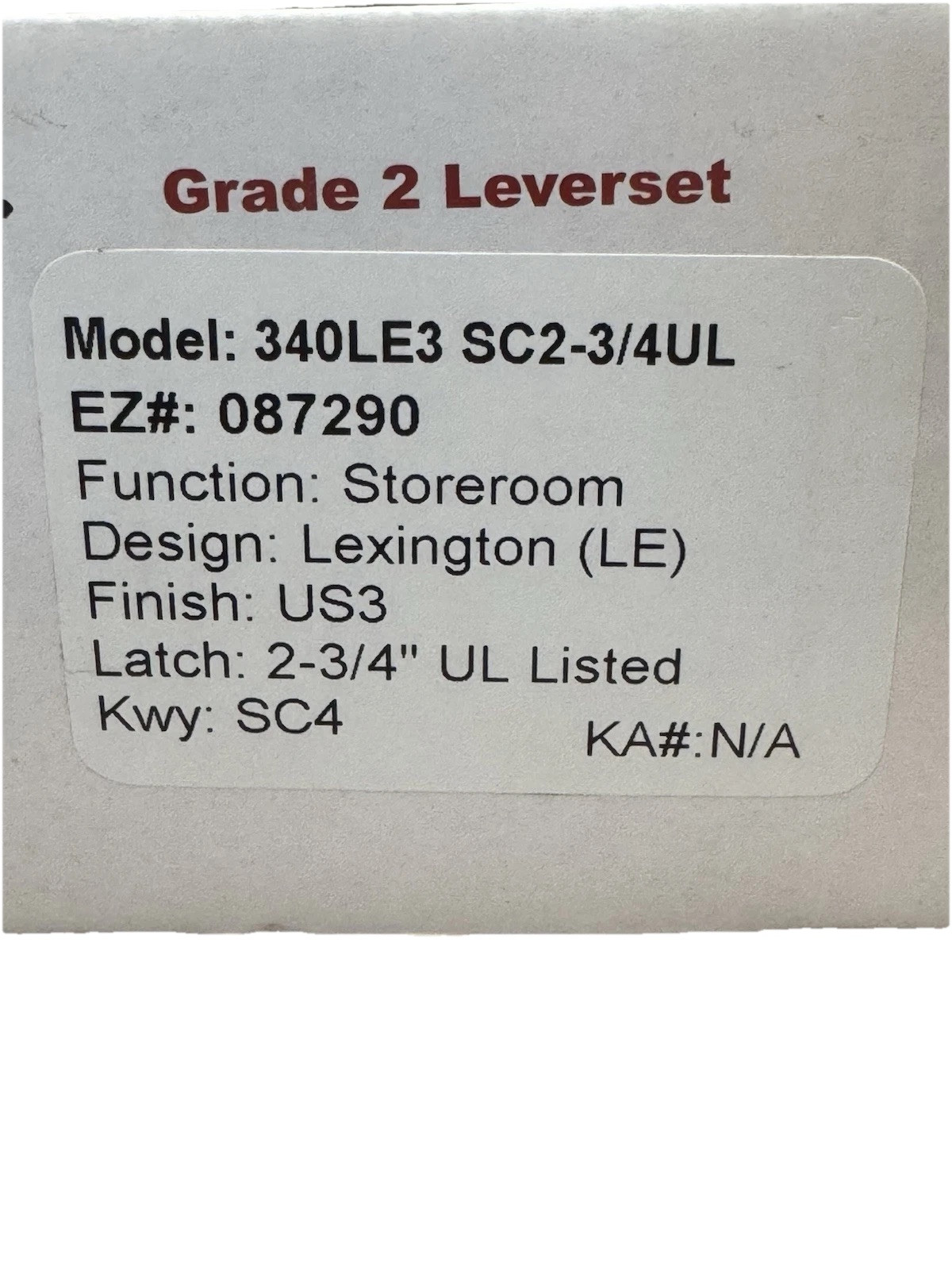 LSDA – Storeroom – Lever Lock – 2-3/4” – Bright Brass – Grade 2 – Lexington SC4