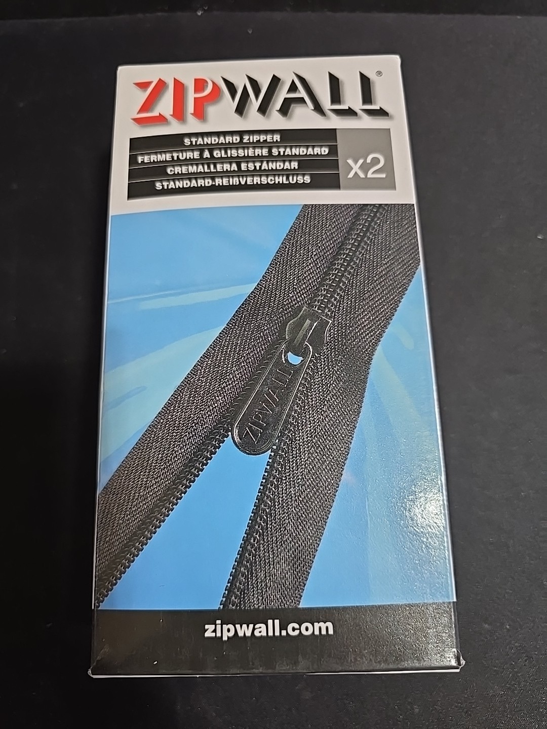 SHIPS QUICK ZipWall AZ2 Self Adhesive Standard Zipper 1 Pack Of 2 Zippers New