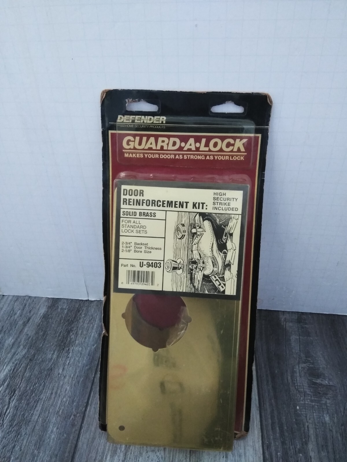 N.O.S. Defender Guard A Lock Deadbolt Lock Reinforcement Kit Solid Brass #U-9403