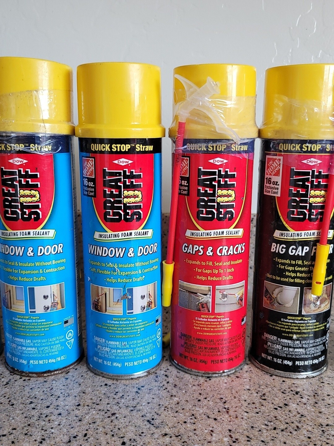 5 Cans Dow Great Stuff Window & Door/Gaps Expanding Foam Sealant Insulation 16 O