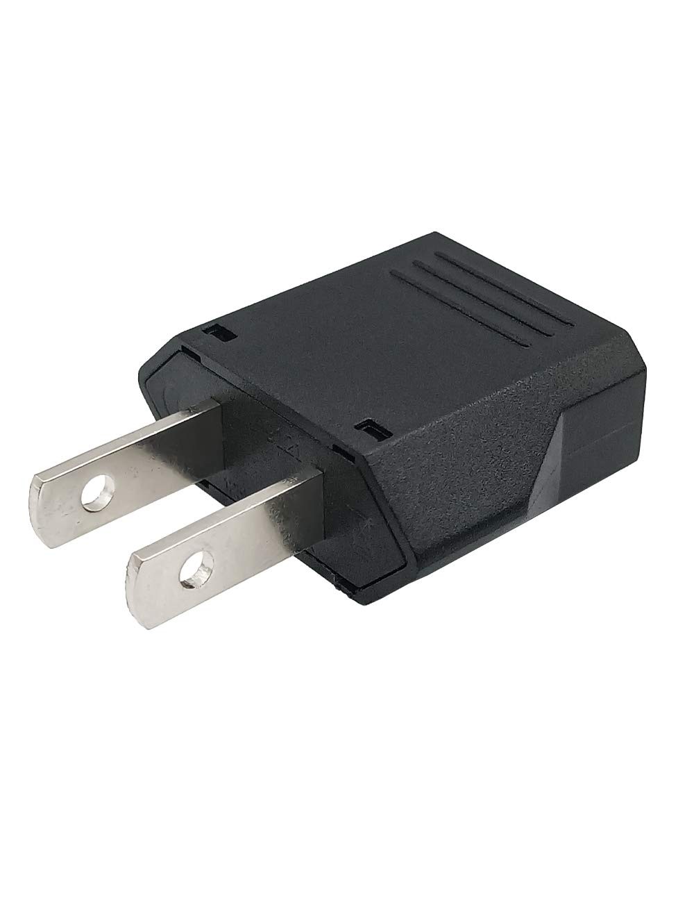 YXTH European to US Plug Adapter, Black, 2-Pack, Type E/F 2-PACK, Black