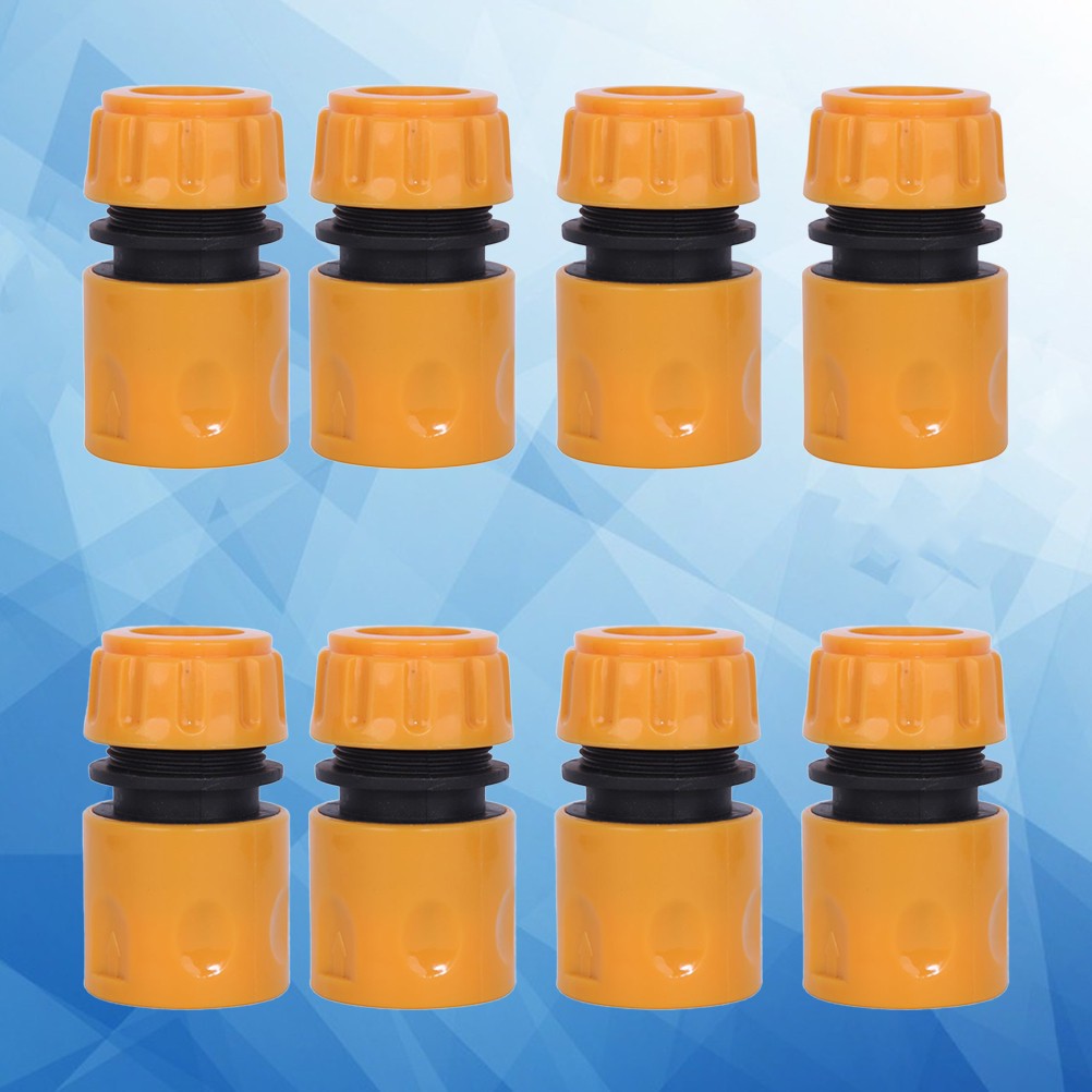 8Pcs Durable Hose Connection Tool Water Connector Reusable Yellow for Garden