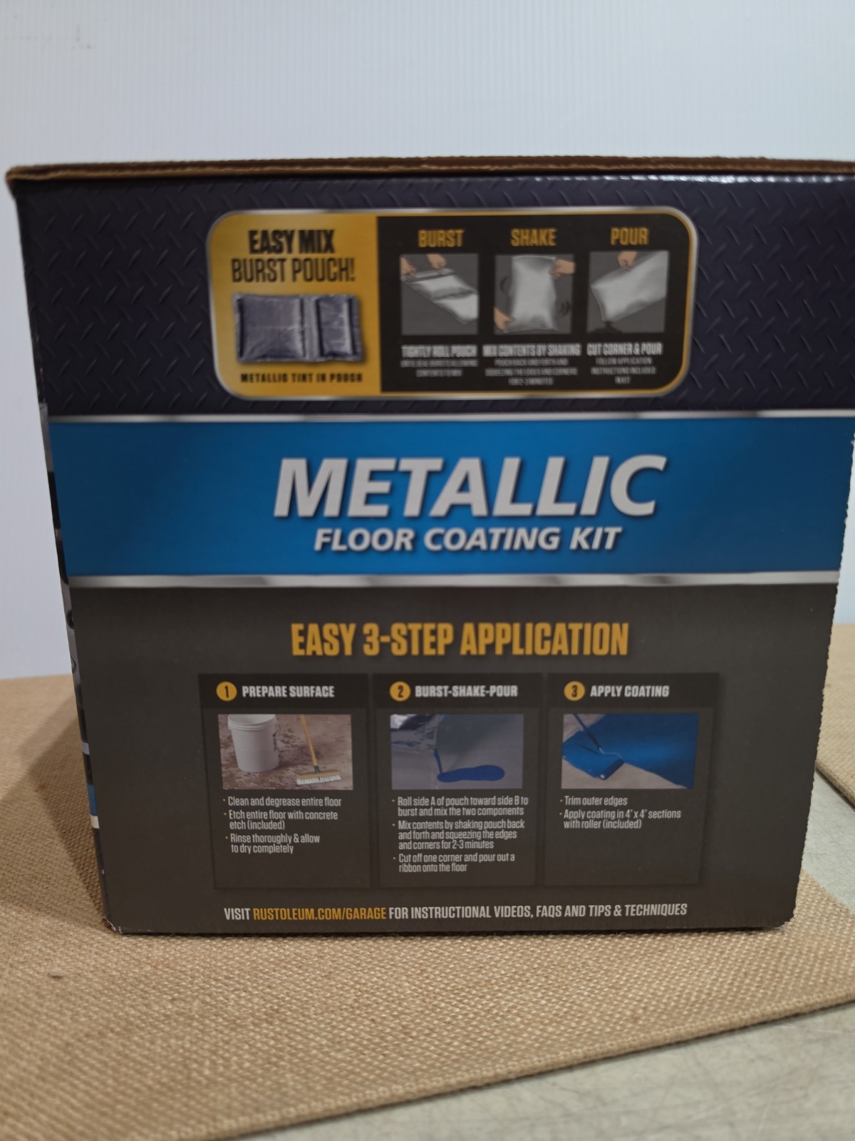 RockSolid Metallic Floor Coating Kit, Brilliant Blue, High Gloss, 80 Oz – 299745