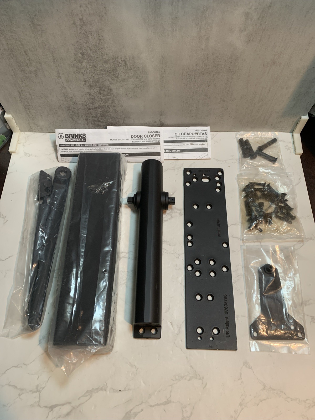 Brinks Commercial Heavy Duty All-in-One Door Closer with Mounting Plate UL -NWOB