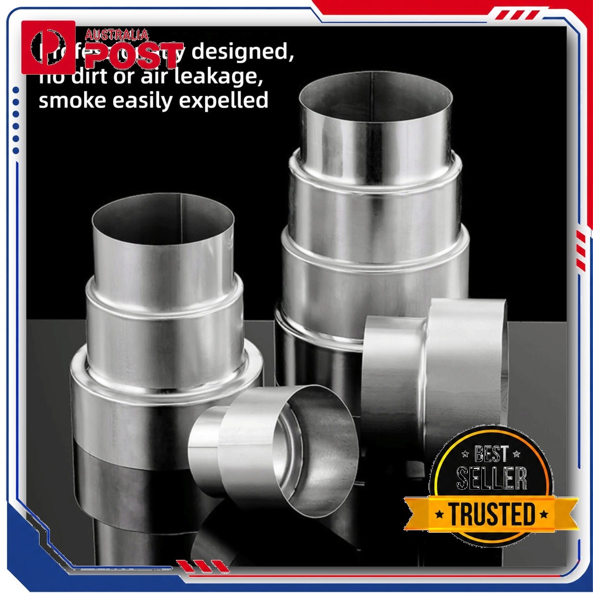 Stainless Steel Exhaust Pipe Reducer Adapter Variable Diameter Joint 3-2 Inches
