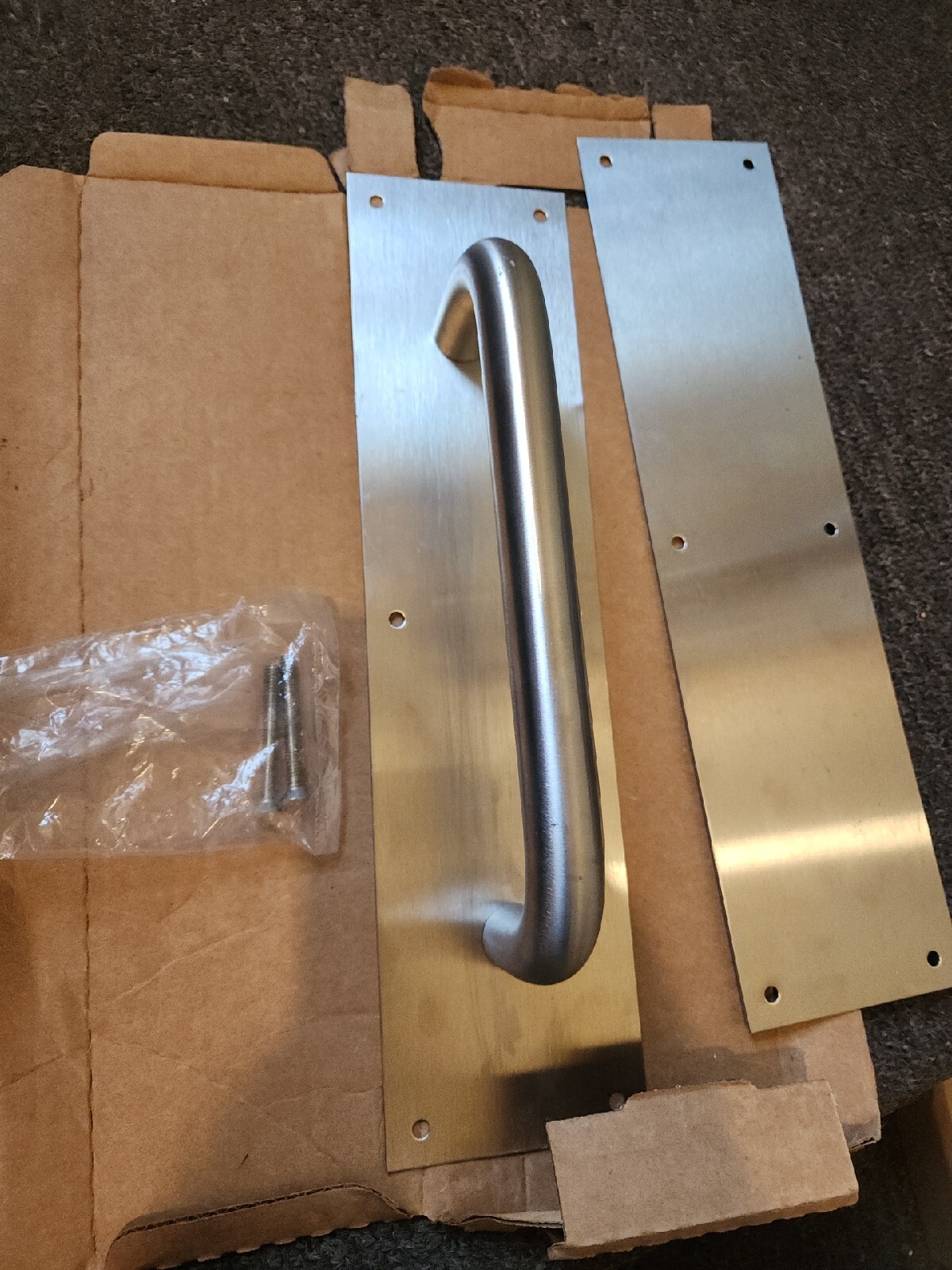 Rockwood Pull Plate in Satin Stainless Steel 1″ D x 10″ CTC 111 x 70C-US32D