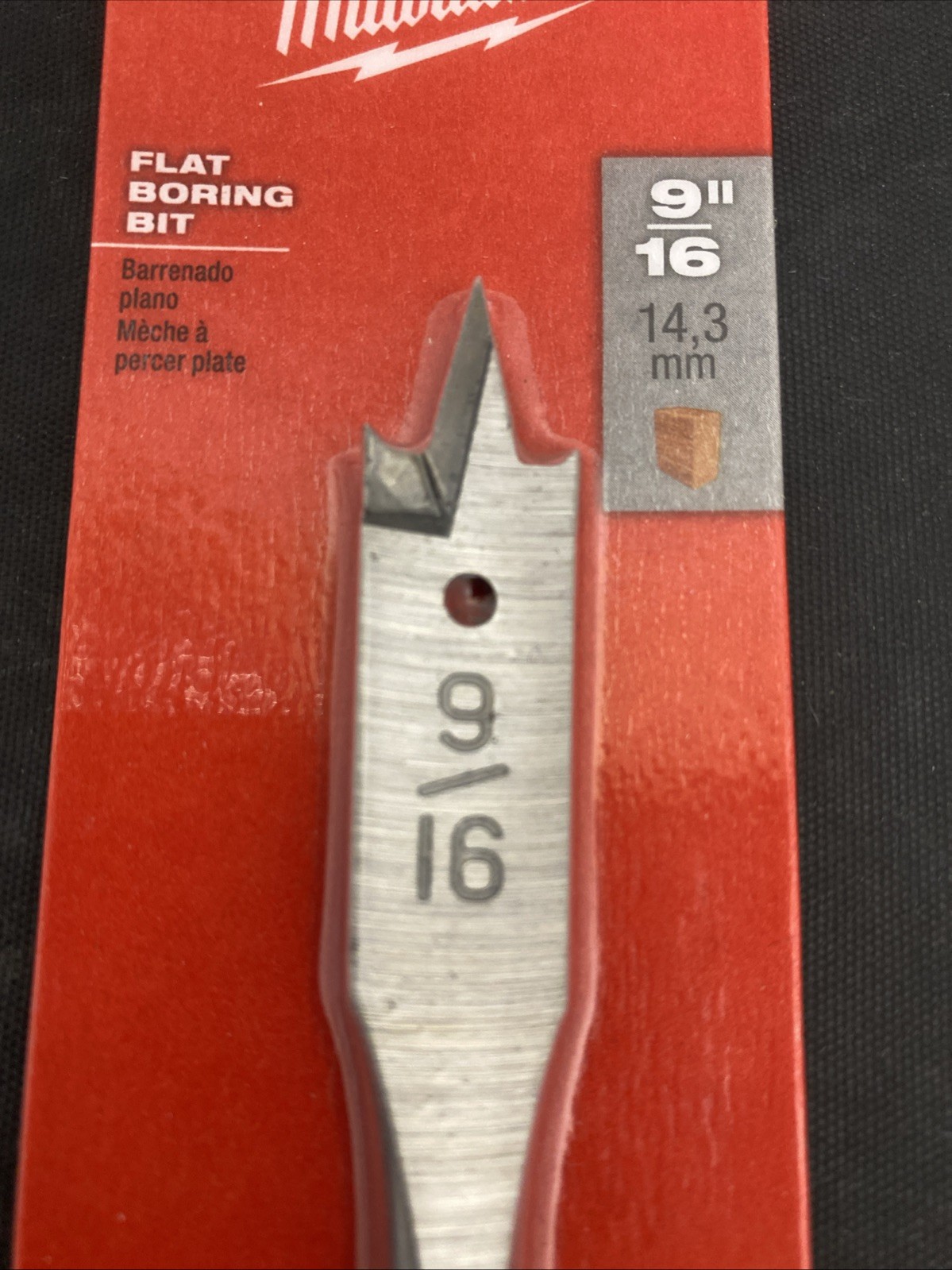 Milwaukee 9/16 in Flat Boring Bit 48-27-0561 DOUBLE WING