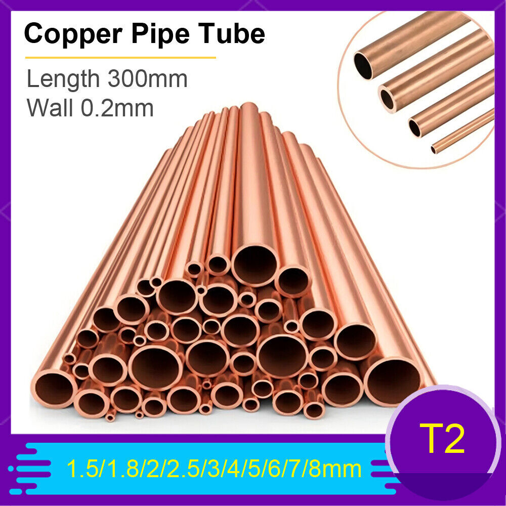 1.5/1.8/2/2.5/3/4/5/6/7/8mm Copper Pipe Tube Tubing Wall 0.2mm Outside Diameter