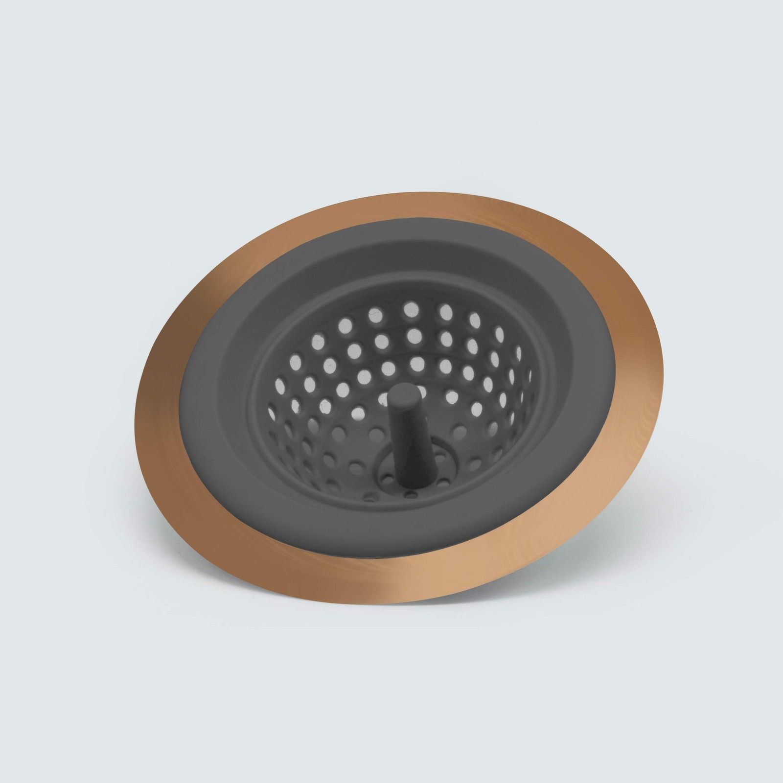ExcelSteel Silicone Sink Basket Strainer, 4.5″, copper,Gray Gray
