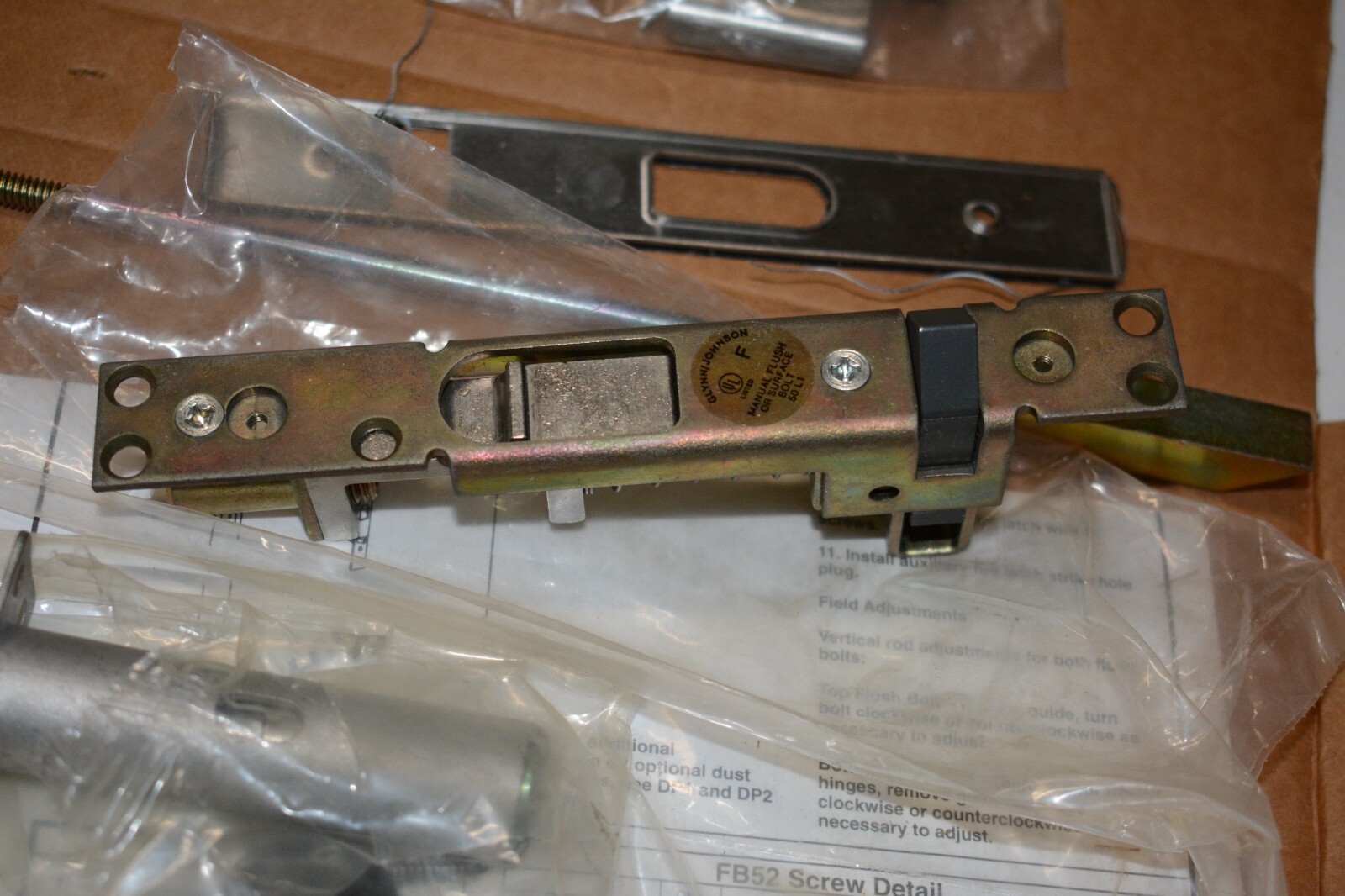 Glynn-Johnson Top Bolt with Auxiliary Fire Latch FB52 US26D