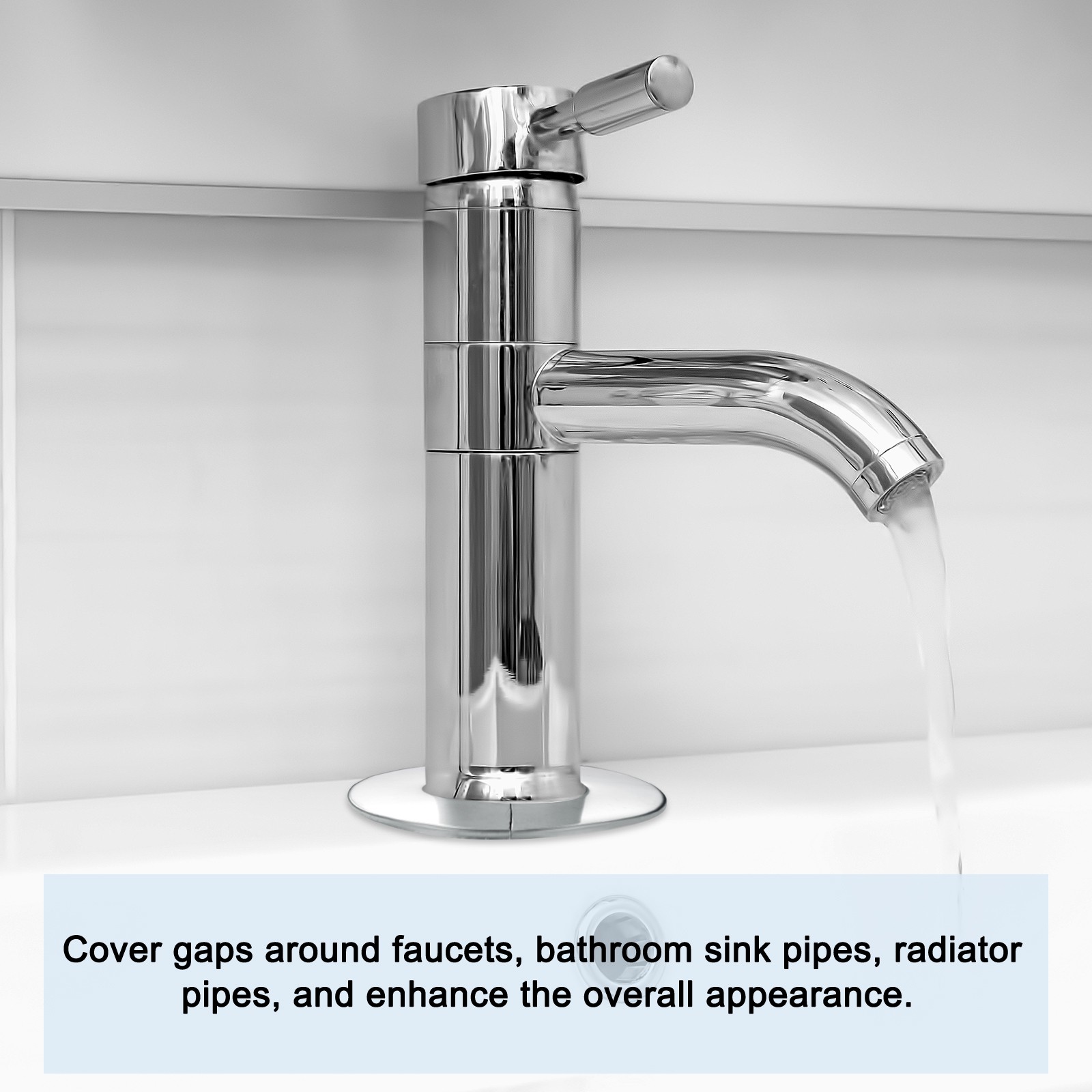 4pcs Wall Split Flange 3.98″ Stainless Steel Self Adhesive Wall Hole Cover,