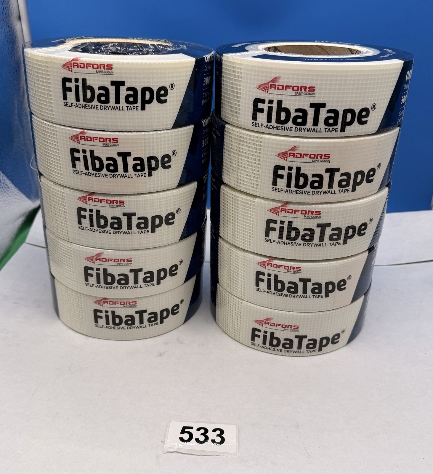 Case of 10 FibaTape Perfect Finish 1-7/8″x300′ Self-Adhesive Mesh Drywall Tape