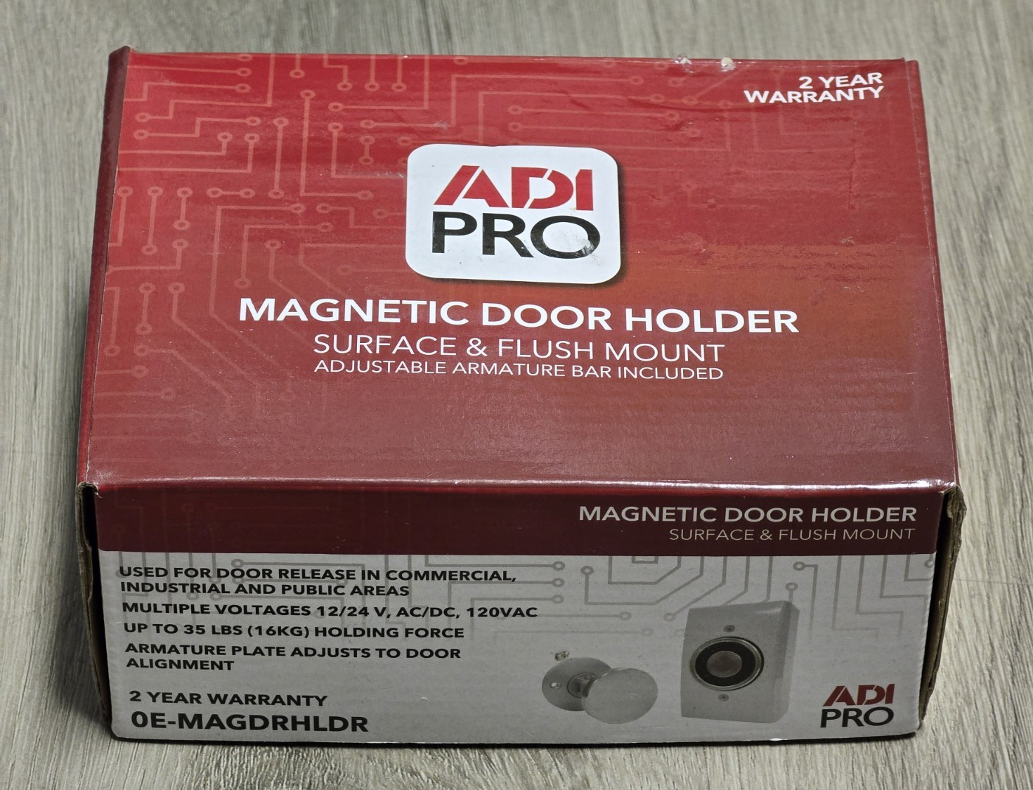 ADI PRO MAGNETIC DOOR HOLDER SURFACE & FLUSH MOUNT ADJUSTABLE ARM TURE BAR INC