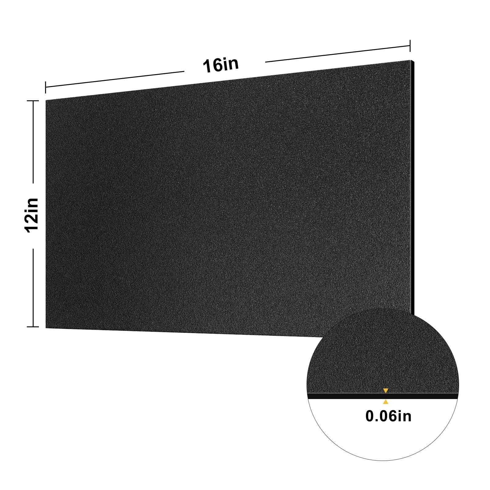 6 Pack Black ABS Plastic Sheet 12″ x 16″ x 0.06″,Moldable Than Acrylic SheetA