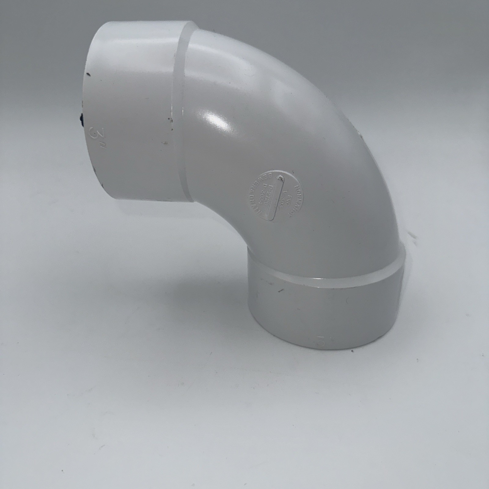 Normandy 90 Degree Elbow Plastic White V-303. 1/4 Bend Long Turn