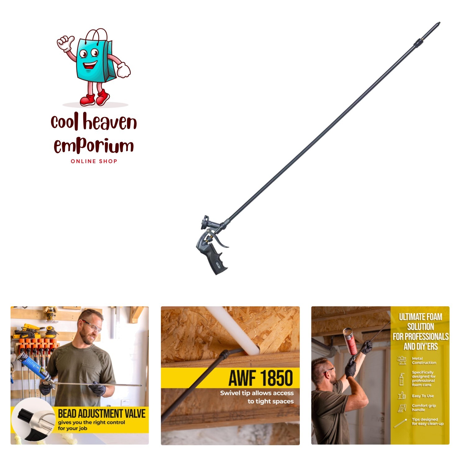 Foam Gun – , PTFE Non Stick Coated 40in Gun. Ideal for Contractors & DIY. Hig…