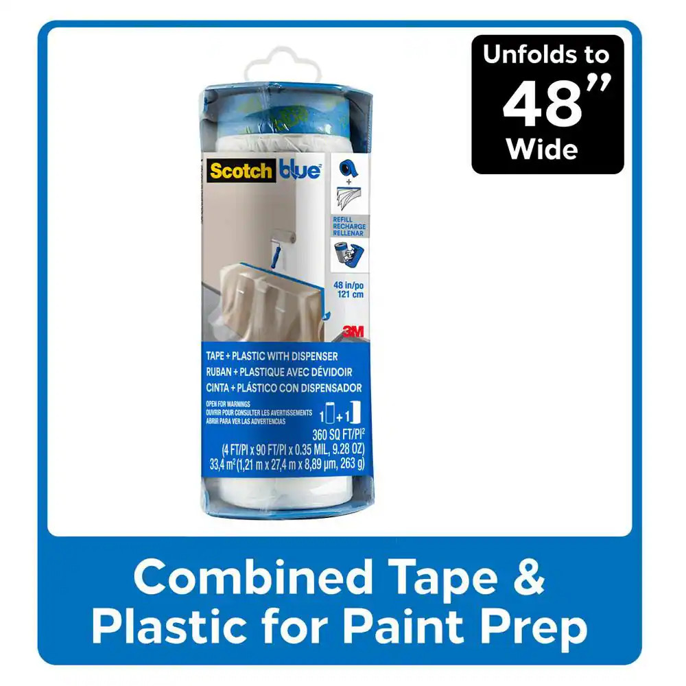 Scotchblue 4 Ft. X 90 Ft. Clear Pre-Taped Painter’S Plastic Sheeting