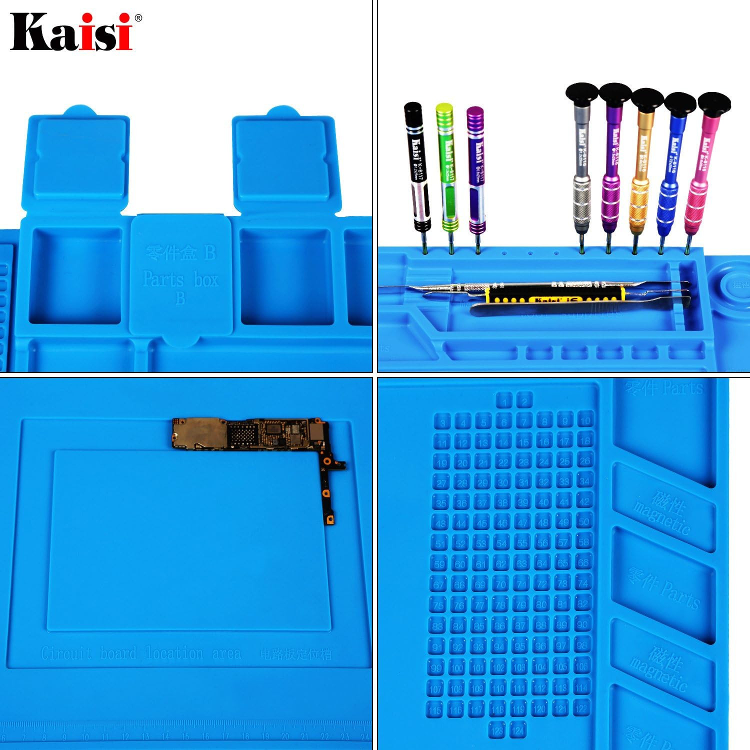 Heat Insulation Silicone Repair Mat with Scale Ruler and Screw Position for Sold