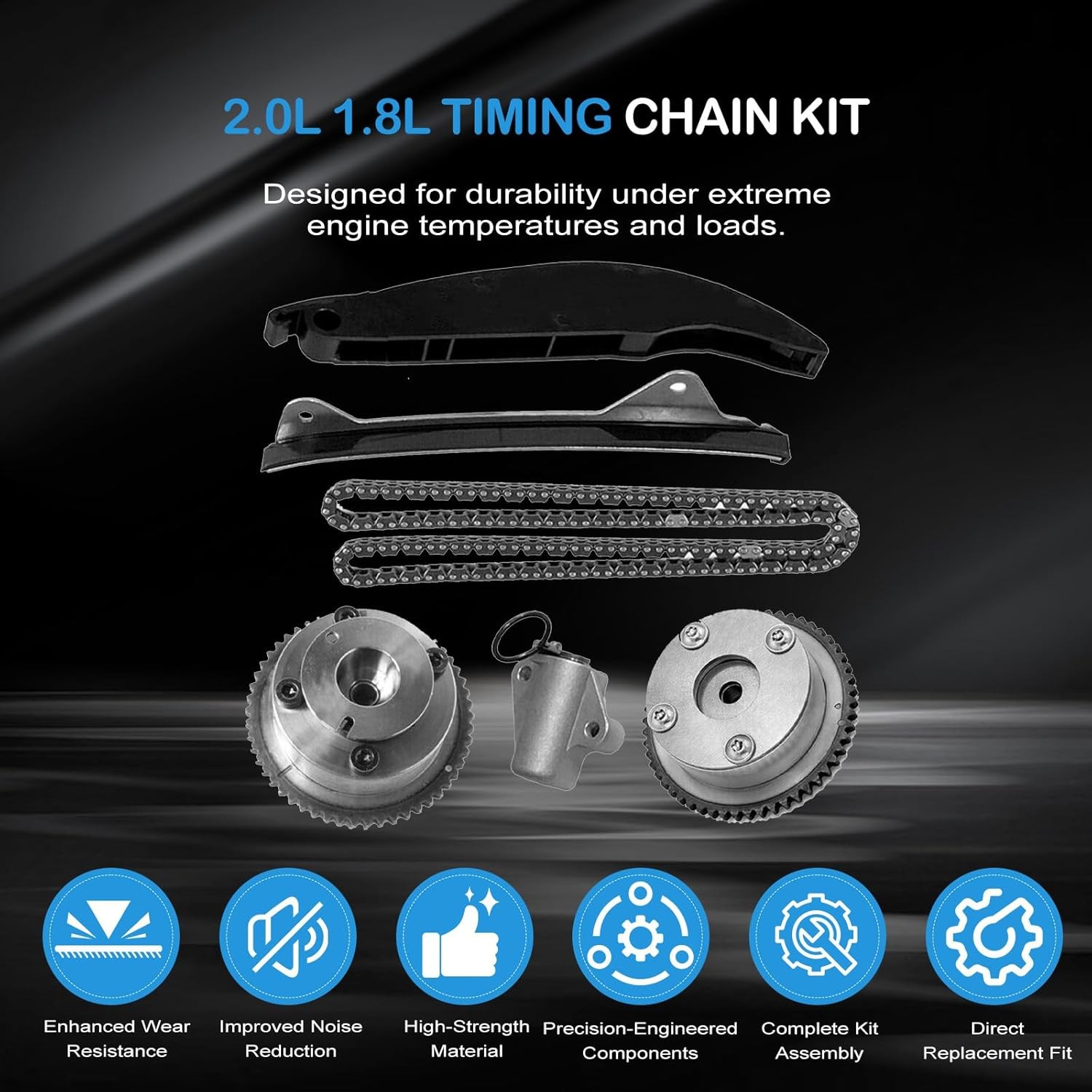 24321-2E000 Timing Chain Kit with Intake & Exhaust VVT Gear Sprocket Replacement