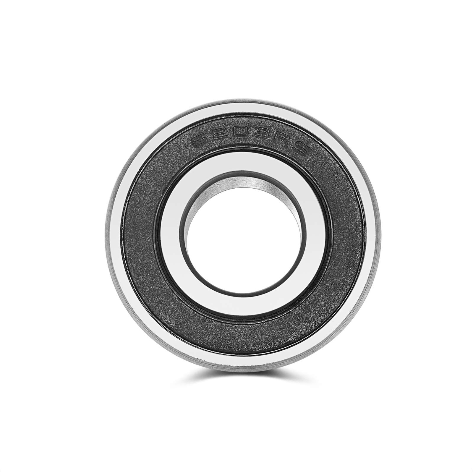 6203-2RS Double-Rubber Sealed Greased Ball-Bearings – 17x40x12mm, 2 Pcs, Wide…