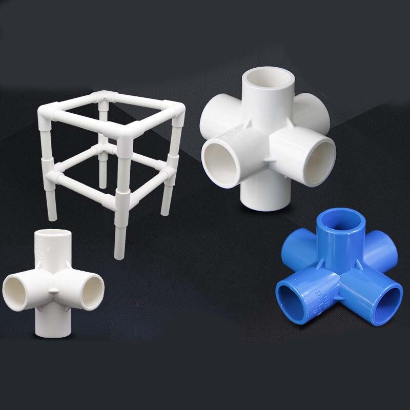 20/25-50mm PVC Three-Dimensional Water Pipe Right-Angle Rack Fittings 4/5/6 Way