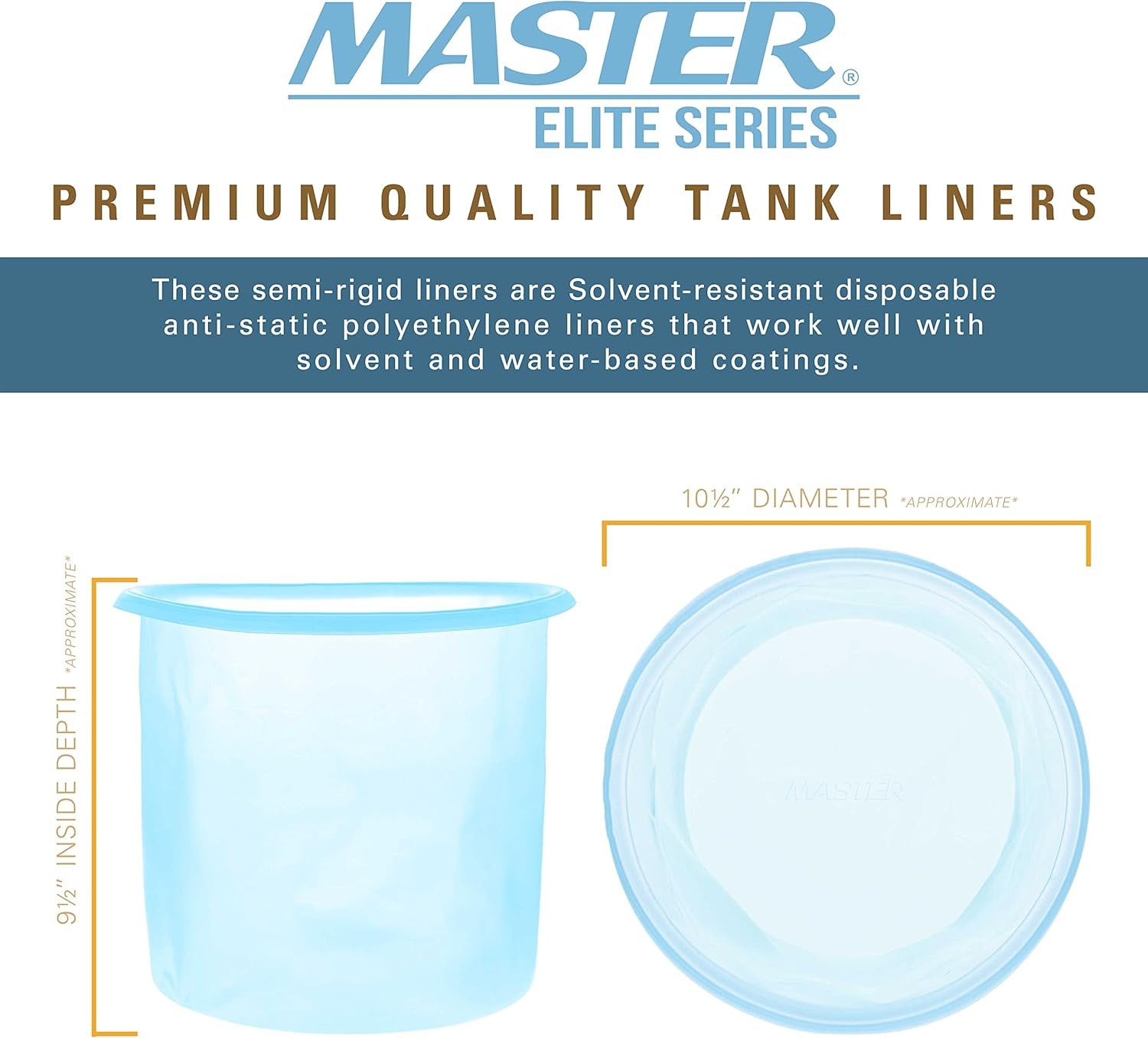 Master Elite 2.8 Gallon Paint Pressure Pot Tank Liners, Pack of 48 – Disposable