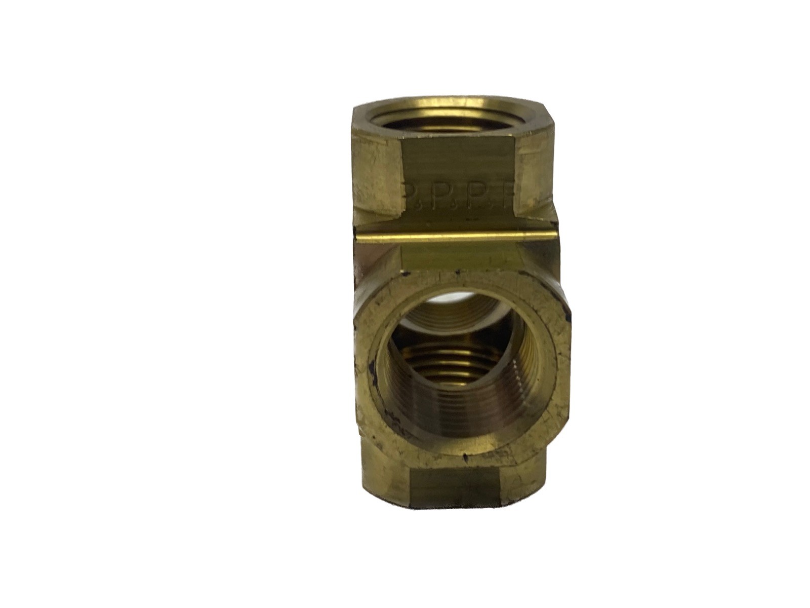 NOS Parker 3/8” x 3/8” x 3/8” x 3/8″ FNPT Brass Cross Pipe Fittings 2205P-6