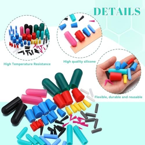 186Pcs Silicone Rubber Tapered Plugs & Tape Kit for Powder Coating & Painting
