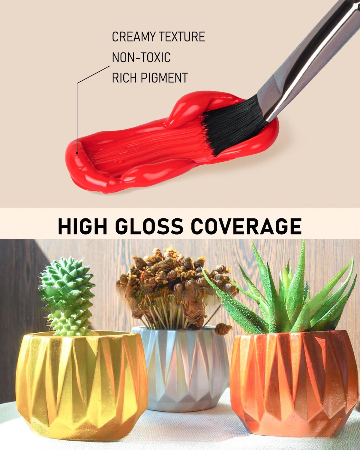 Nicpro 6 Colors Large Bulk Outdoor Acrylic 69 Fl Oz (Pack of 6), 6